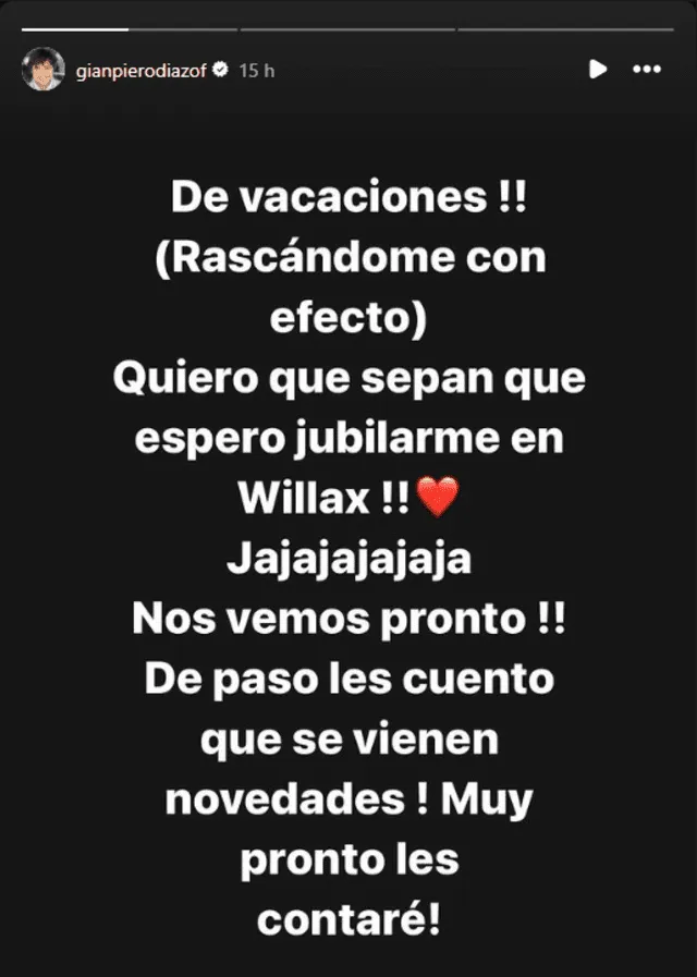  Gian Piero Díaz rechazó oferta de 'Esto es guerra' tras salida de Johanna San Miguel. Foto: Gian Piero Díaz/Instagram  