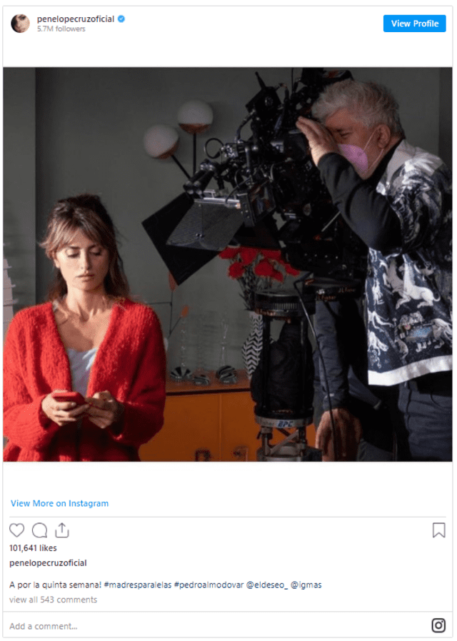 Penélope Cruz es una actriz española de 47 años nominada a varios premios como Mejor Actriz. Foto: Instagram