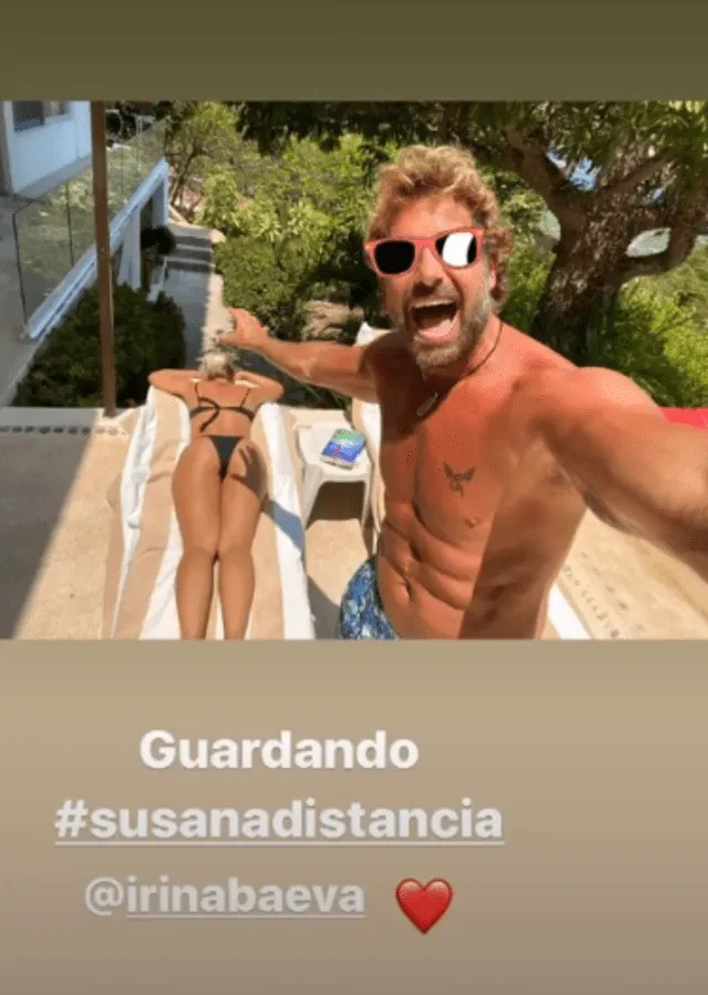Gabriel Soto moestrando el cuerpo de Irina Baeva en Instagram.