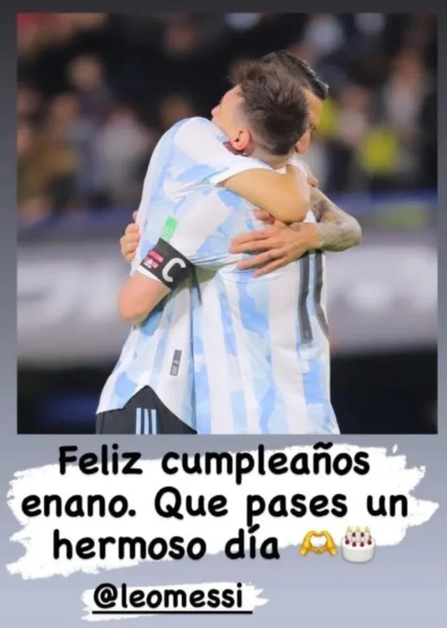 Leo Messi. Foto: captura Instagram Di María