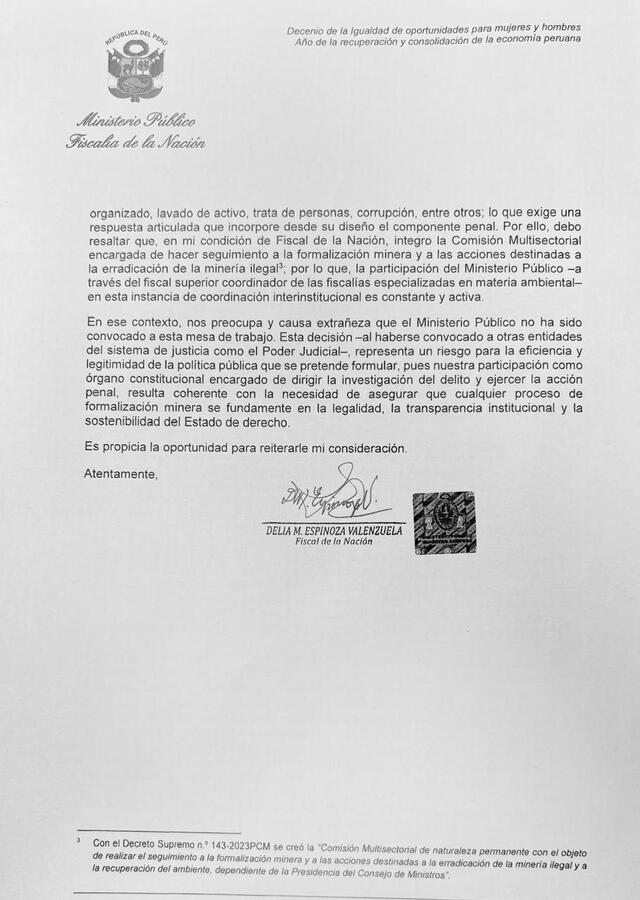 Segunda parte de la carta de la fiscal de la Nación a Boluarte. Segunda parte de la carta de la fiscal de la Nación a Boluarte.