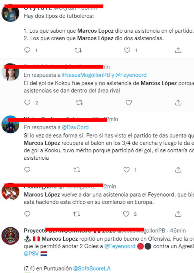 Comentarios sobre Marcos López. Foto: captura de Twitter