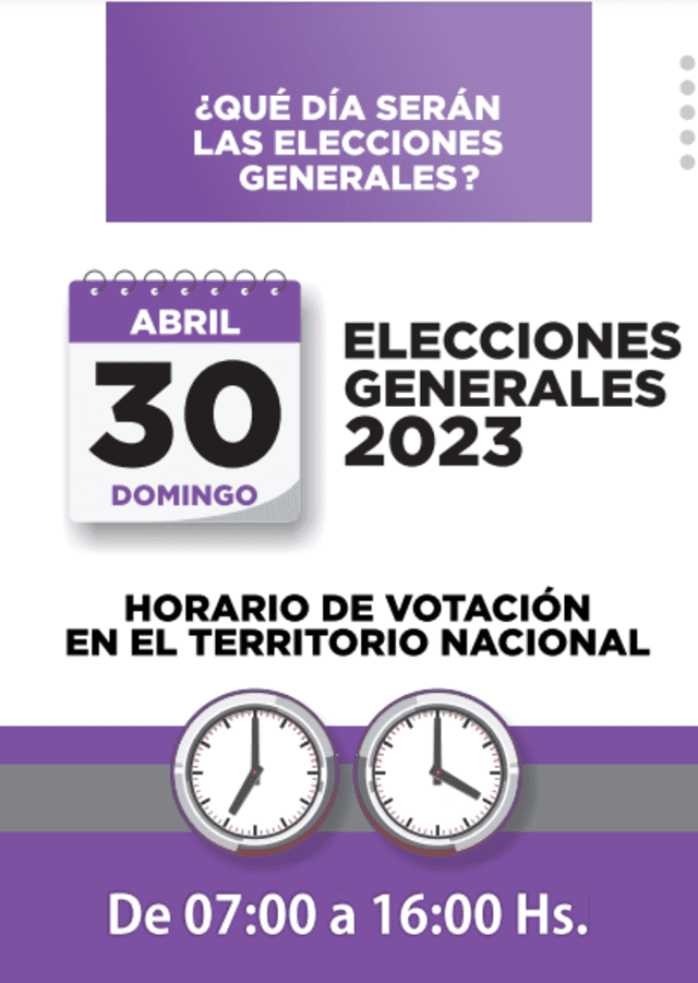 La jornada electoral será de nueve horas en Paraguay. Foto: Justicia Electoral.