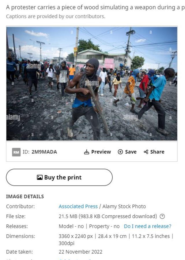  Imagen del 2022 asociado con Haití. Foto: AP.    