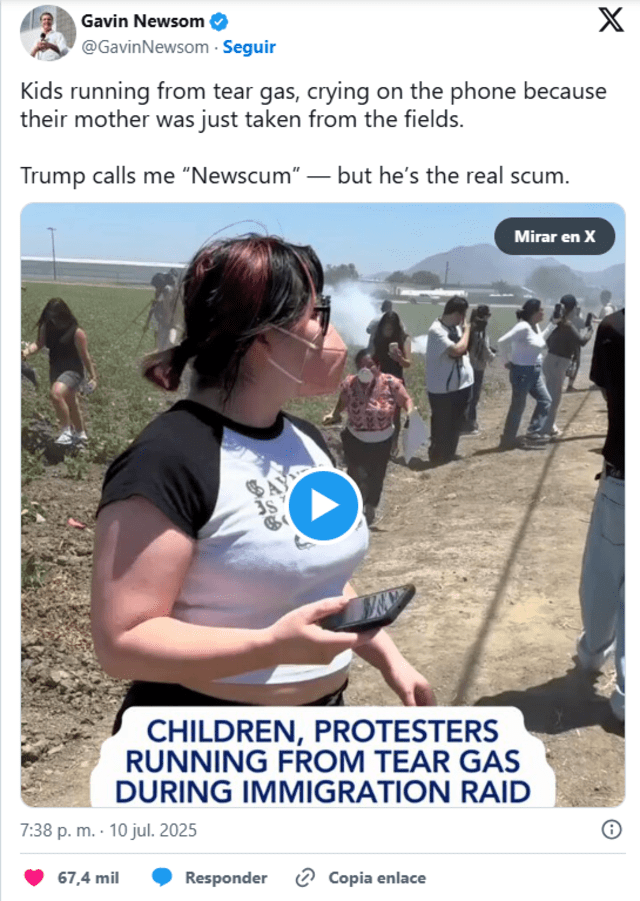 En su cuenta de X, antes Twitter, publicó su molestia. Captura: X/Gavin Newson