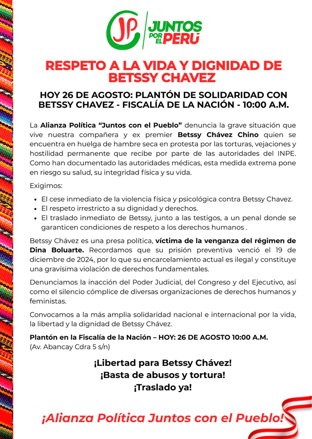 Comunicado Juntos con el Pueblo Comunicado Juntos con el Pueblo