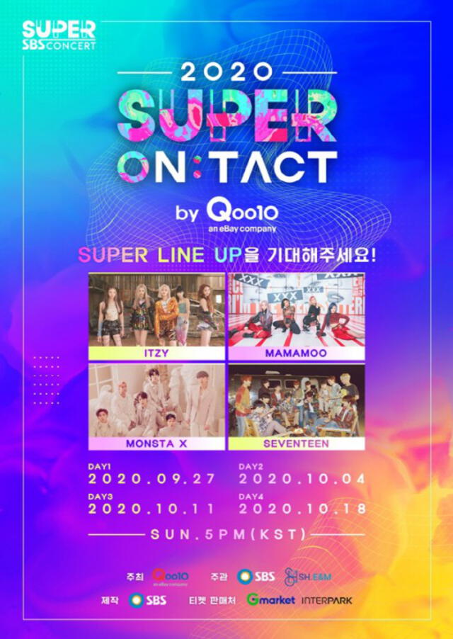 Concierto online ’Super ON: TACT 2020’: line-up idols K-pop. Créditos: SBS