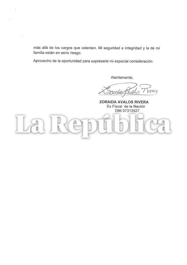  Exfiscal Zoraida Ávalos ha pedido reconsiderar la decisión. Foto: fuentes LR   
