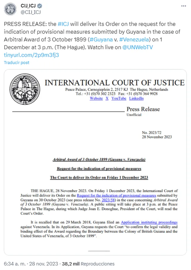 referendo consultivo | Corte Internacional de Justicia | Guyana | Venezuela 
