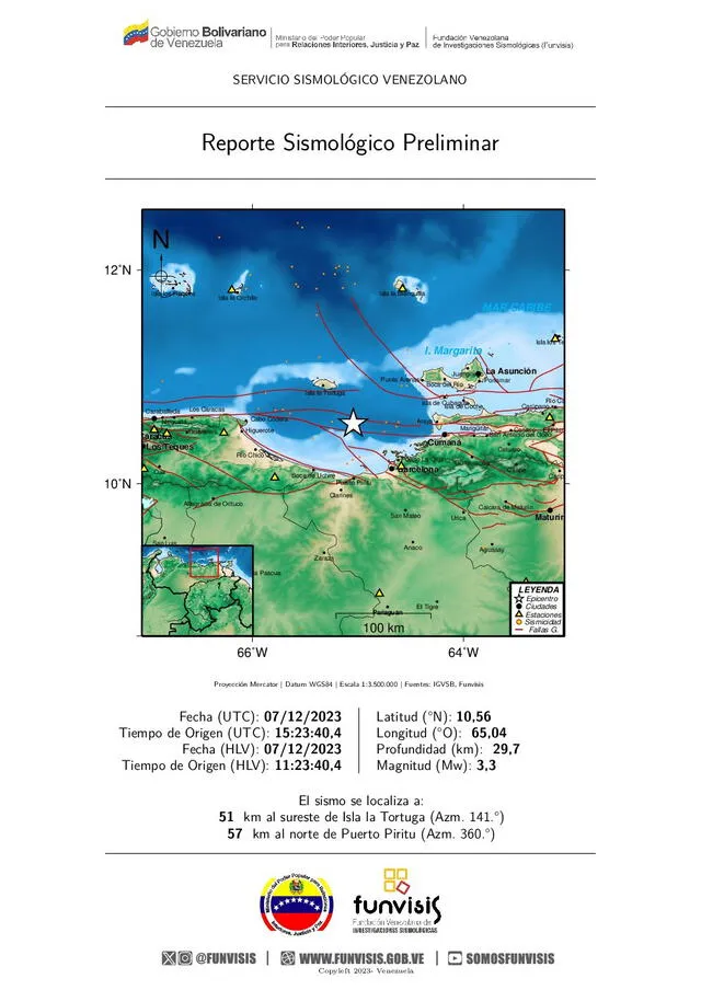 Temblor en Venezuela hoy. Foto: Funvisis