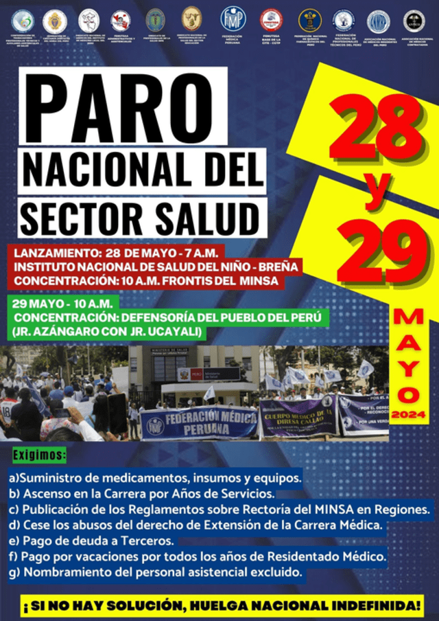  Paro Nacional de 48 horas del sector salud. Foto: Difusión   