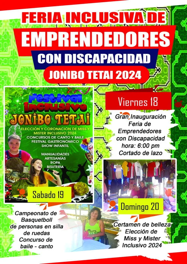  Afiche de la Feria Inclusiva Jonibo Tetai. Foto: difusión   