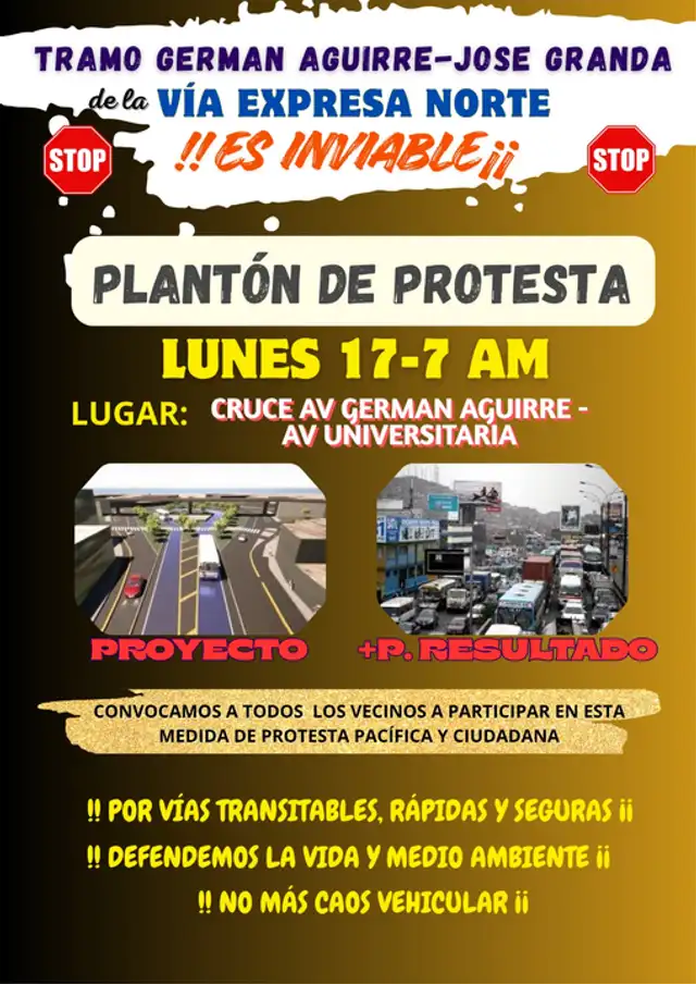  Vecinos de Lima Norte protestan contra construcción de Corredor Vial. Foto: Difusión.   