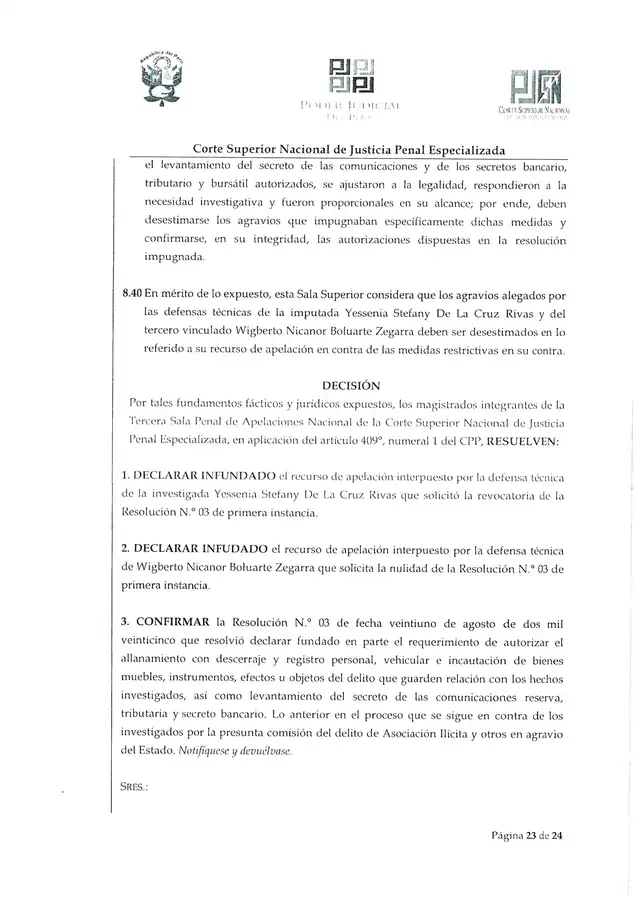  Fiscalía rechaza anular allanamiento contra Nicanor Boluarte por el caso Ícaro   