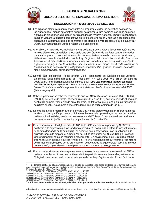 Decisión del JEE sobre candidatura de Mario Vizcarra Decisión del JEE sobre candidatura de Mario Vizcarra
