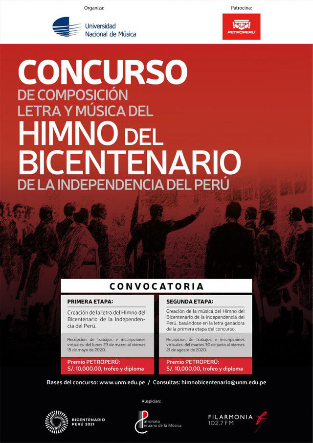 Concurso de composición para el himno del Bicentenario de la Independencia del Perú.