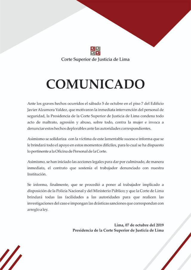 Comunicado CSJ Lima