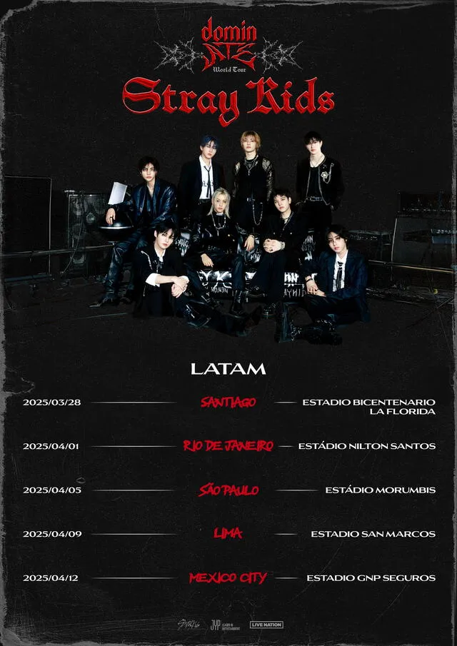 Fechas de conciertos en Latam. Foto: Stray kids/X   