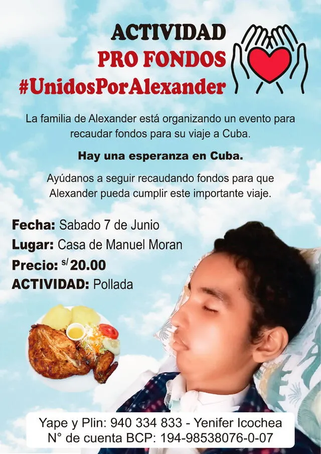 Pollada realizada para el tratamiento del menor Alexander.   