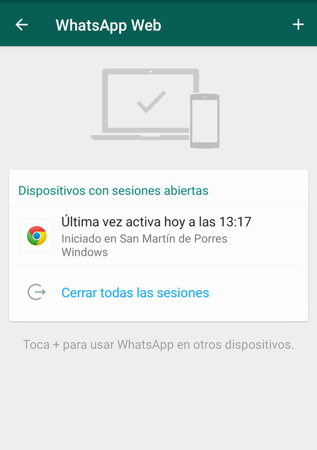 Cerrar sesión de WhatsApp en un Android