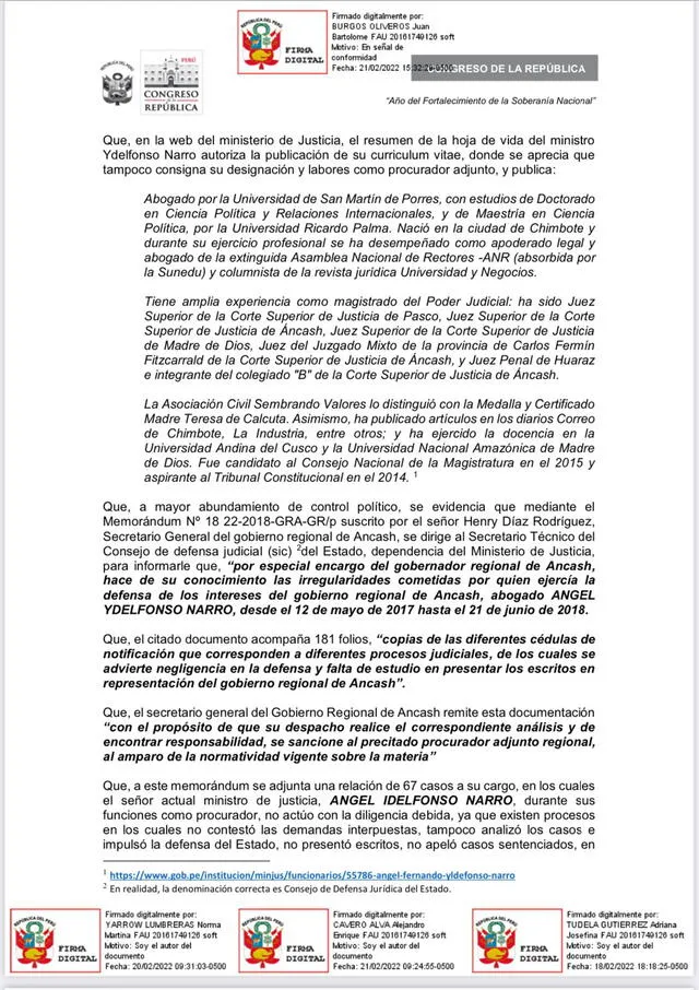 Moción de interpelación contra el ministro de Justicia