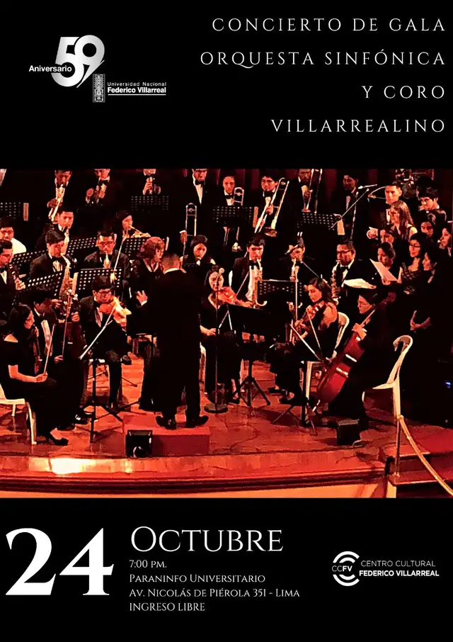 Afiche del concierto de gala en la UNFV. Foto: Difusión. Afiche del concierto de gala en la UNFV. Foto: Difusión.