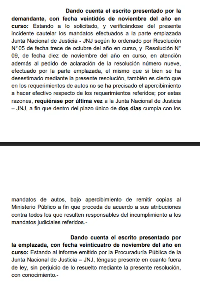 Decisión del Poder Judicial sobre el retorno de Delia Espinoza Decisión del Poder Judicial sobre el retorno de Delia Espinoza