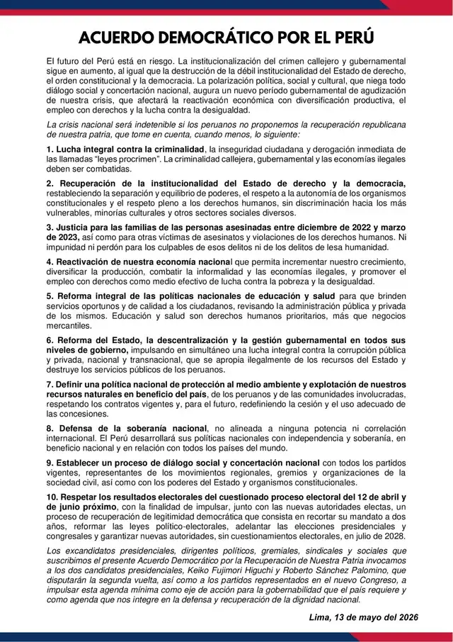 Acuerdo democrático por el Perú