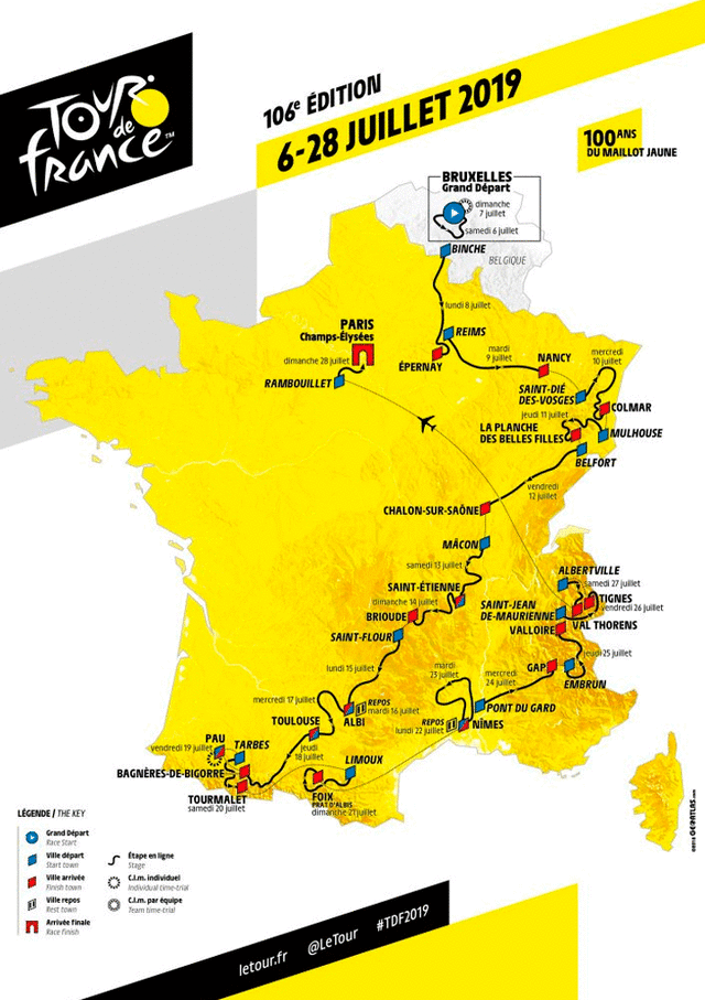 Tour de Francia: recorrido 2019