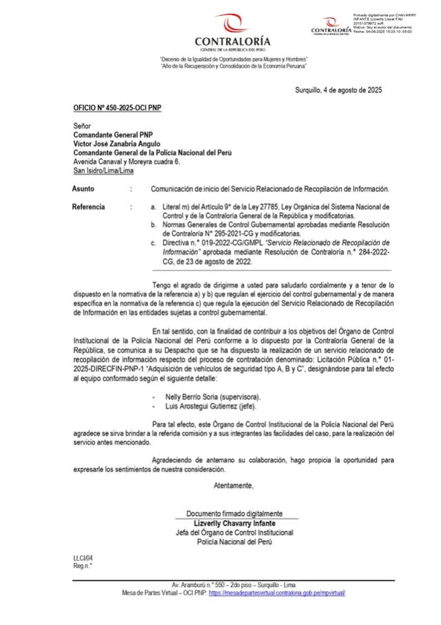 Contraloría. Contraloría.