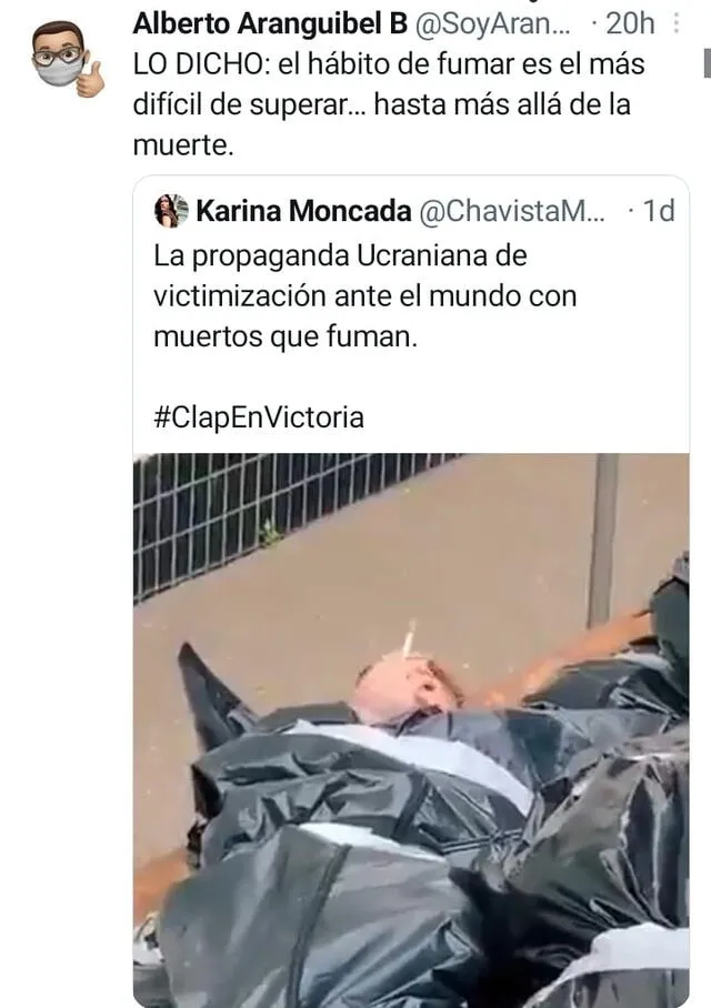 Captura de pantalla compartida en Facebook que muestra una publicación de la red social Twitter. Fuente: Captura LR, Facebook.