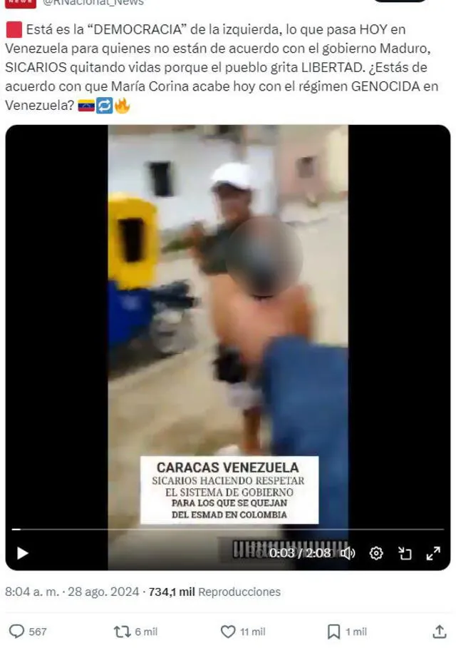  Desinformación sobre Venezuela. Foto: captura en Facebook.&nbsp;<br><br>    