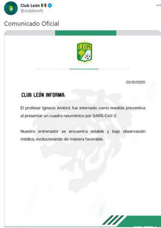 Club León comunicado