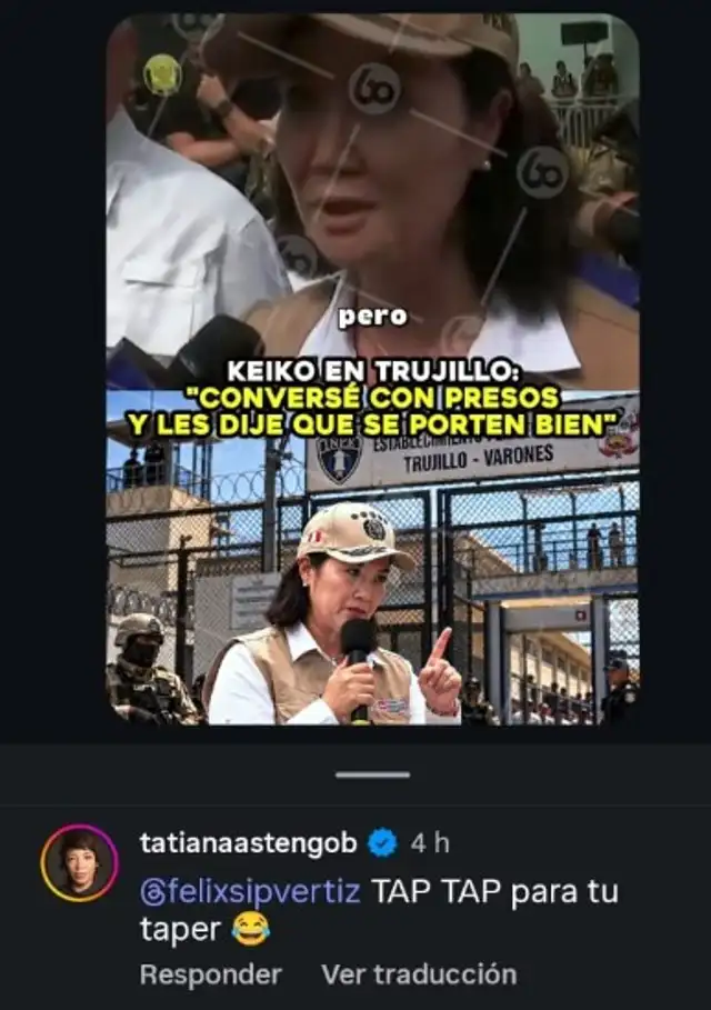Tatiana Astengo criticó a Keiko Fujimori por polémico comentario. Tatiana Astengo criticó a Keiko Fujimori por polémico comentario.