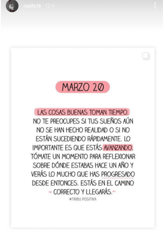 Rosa Fuentes comparte curioso mensaje en redes sociales. Foto: Instagram   