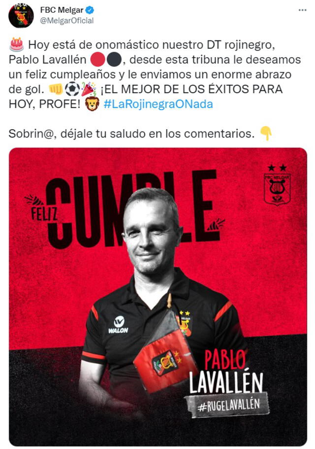 Pablo Lavallén llegó a Melgar a mediados de este 2022. Foto: FBC Melgar