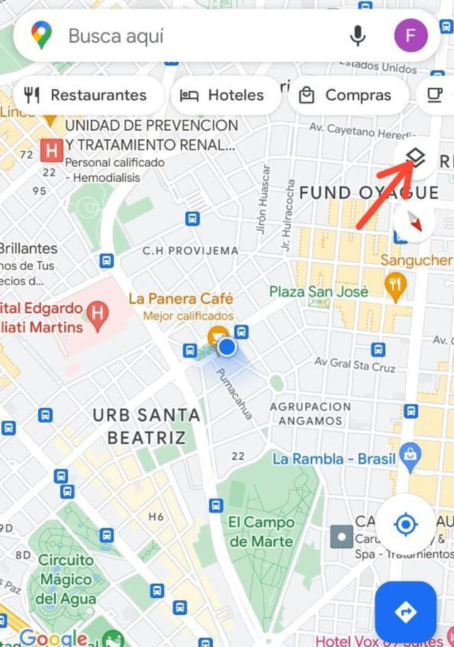 Activar las capas en Google Maps es un paso para acceder a opciones para ver el tráfico en tiempo real