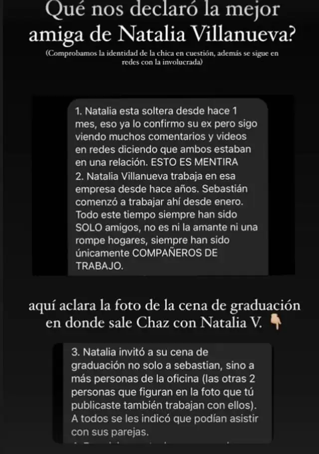 Estos son uno de los mensajes que envió la amiga de Natalia Villanueva. Foto: Instagram / Ric La Torre Estos son uno de los mensajes que envió la amiga de Natalia Villanueva. Foto: Instagram / Ric La Torre