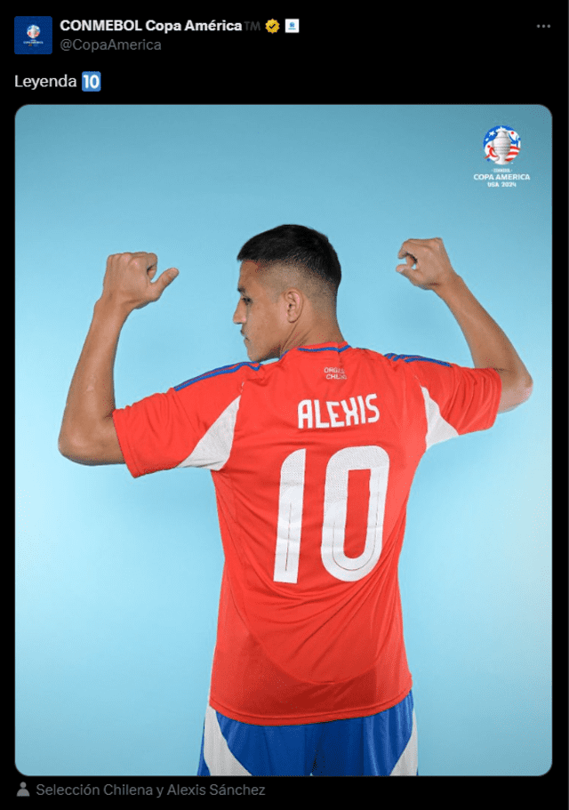  Alexis Sánchez es bicampeón de la Copa América con Chile. Foto: Conmebol Copa América/X    