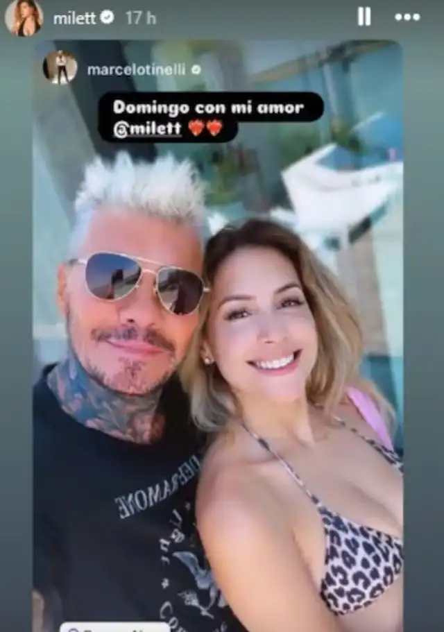 Marcelo Tinelli y Millet Figueroa juntos. Foto: Instagram.    