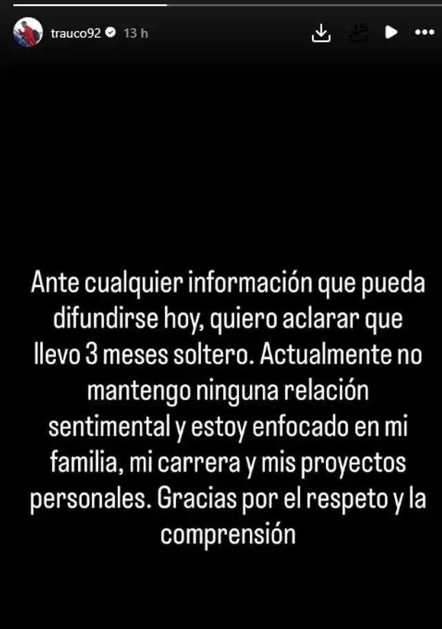 Miguel Trauco asegura que está soltero. Foto: Instagram.