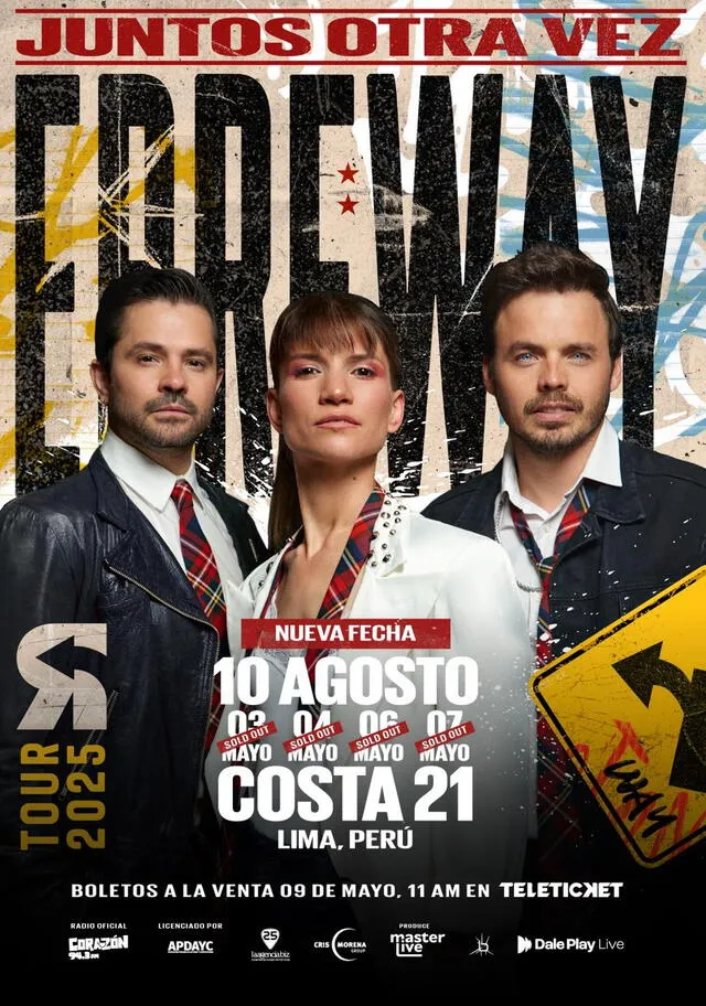 Erreway ha logrado un récord inimaginable al llenar cuatro escenarios en Lima. Foto: difusión. Erreway ha logrado un récord inimaginable al llenar cuatro escenarios en Lima. Foto: difusión.