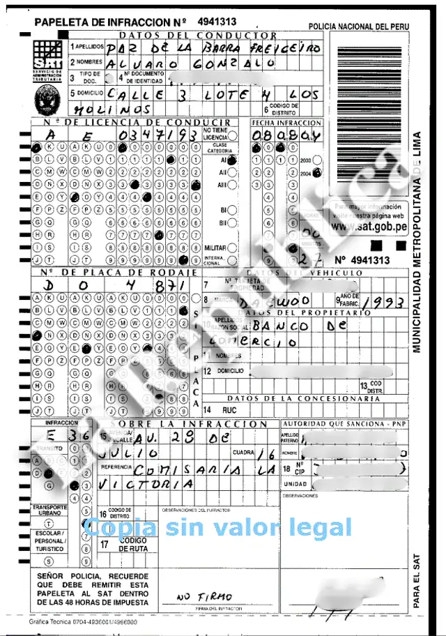  Papeleta de César Acuña. Foto: La República 