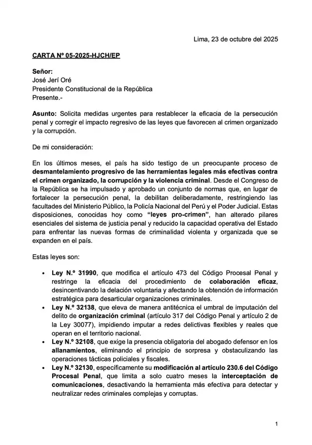Documento enviado por Colchado a Jerí. Documento enviado por Colchado a Jerí.