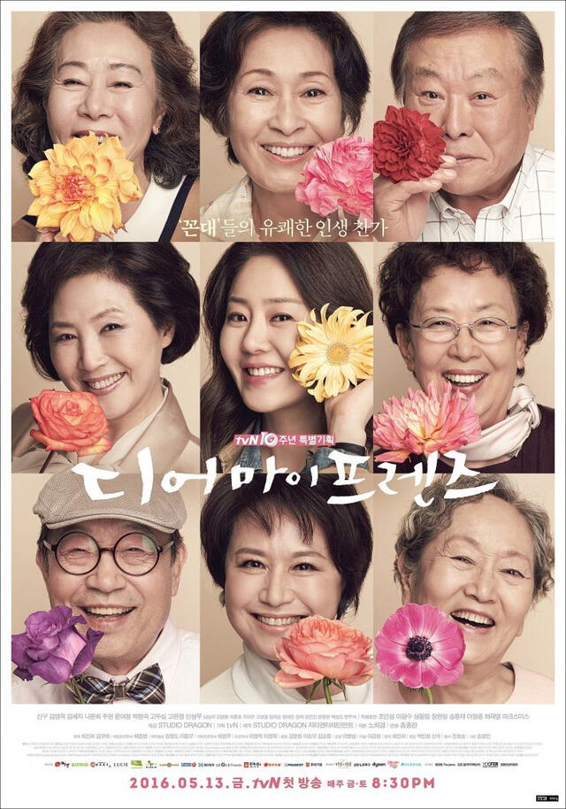 Ko Hyun Jung, Kim Hye Ja, Na Moon Hee, Go Doo Shim, Yoon Yeo Jung, Park Won Sook, Kim Young Ok, Joo Hyun y Shin Goo protagonizan el dorama Dear My Friends  (tvN, 2016)