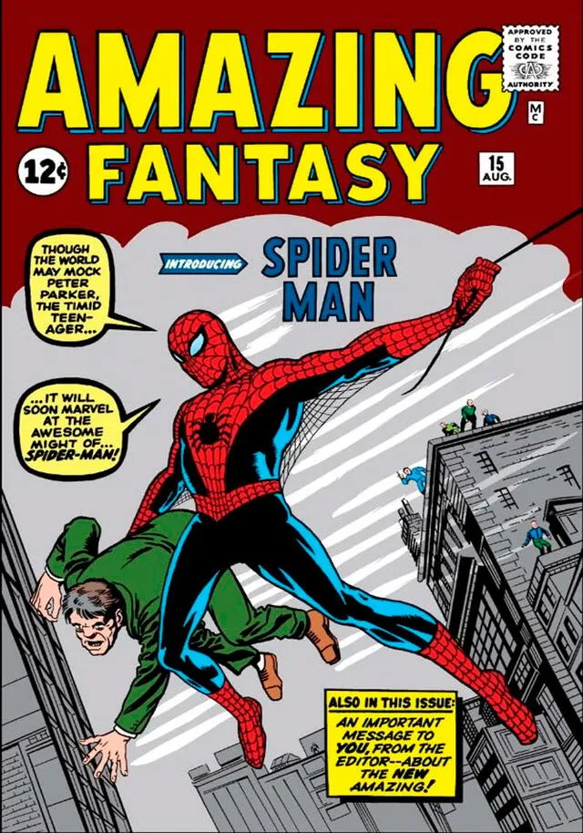 Portada de Amazing Fantasy #15, que marcó el debut de Spider-Man. Foto: Marvel