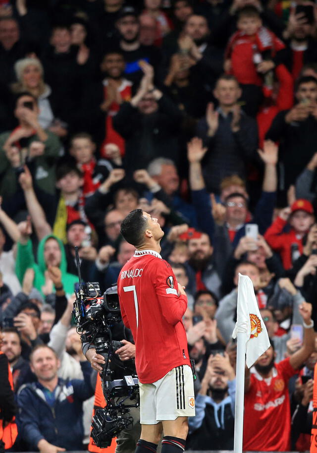 Cristiano Ronaldo y su nueva celebración. Foto: AFP