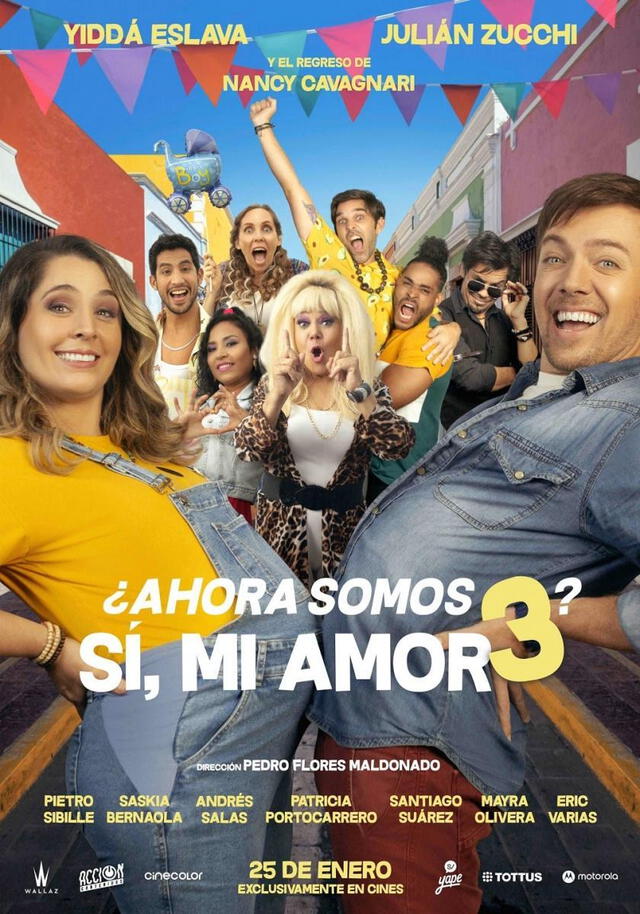  Este es el afiche oficial de ‘¿Ahora somos 3? Sí, mi amor’. Foto: Cinecolor Films Perú    
