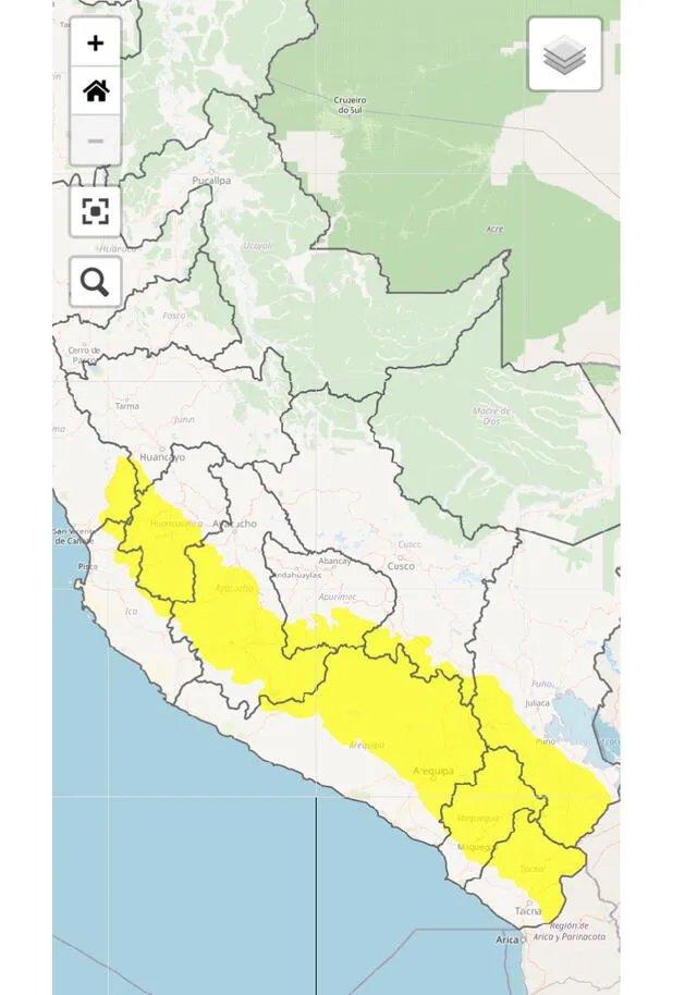 Sierra sur y centro sufrirán la disminución de temperaturas. Foto: Senamhi   