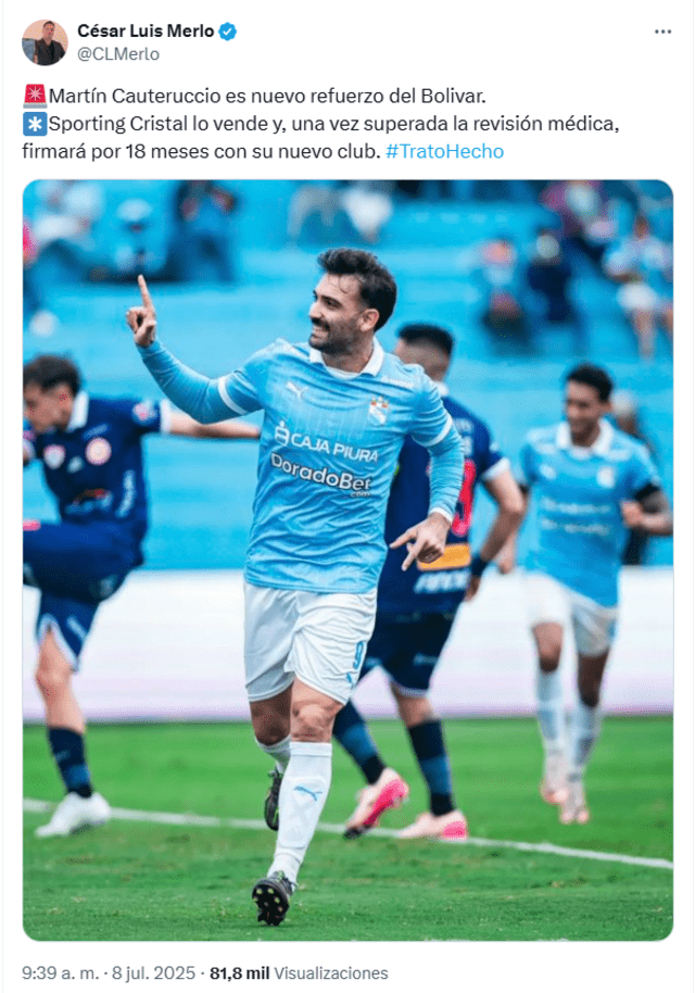 La noticia fue confirmada por César Luis Merlo. Foto: vía X La noticia fue confirmada por César Luis Merlo. Foto: vía X